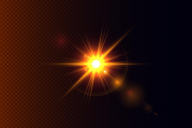 Golden transparent light lens flares streaks.