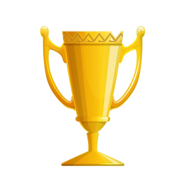 golden trophy cup icon with isolated winner or champion award