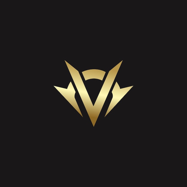 Golden V logo design