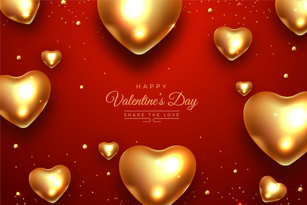 Golden valentines day background