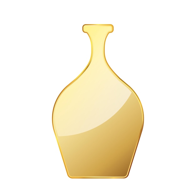 Golden vase Shiny gold vase isolated on white background