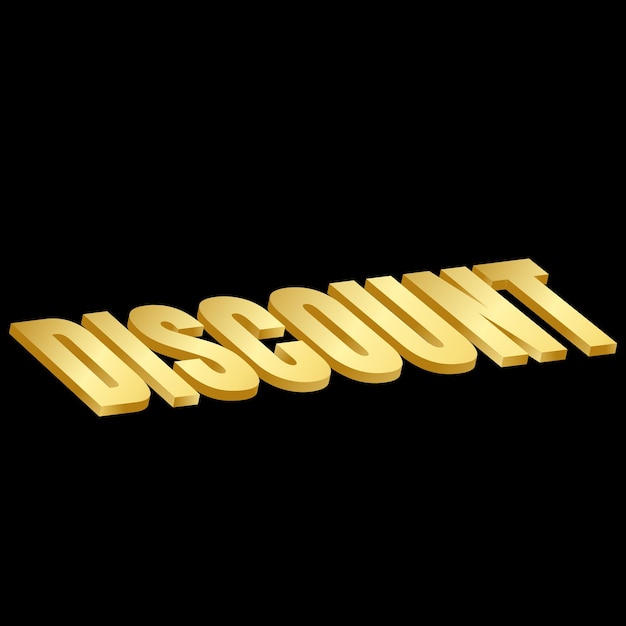 Vector golden vector 3d discount text design for sell banner