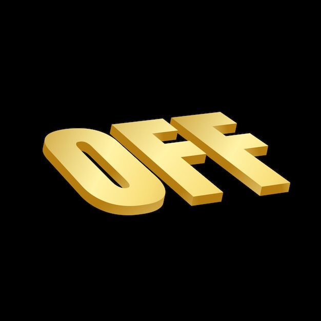 Golden Vector 3D OFF Text Design for Sell banner