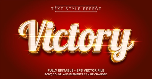 Golden Victory Text Style Effect Editable Graphic Text Template