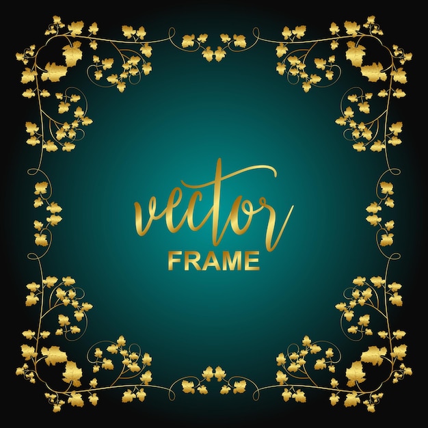 Golden vintage flourish ornament vector frame