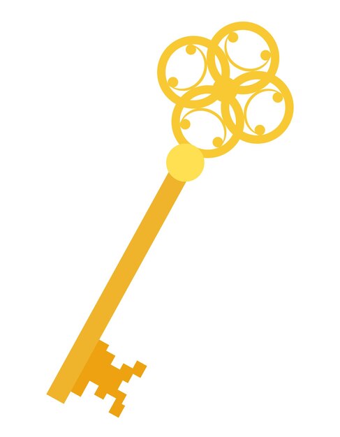 Vector golden vintage key stock vector illustration