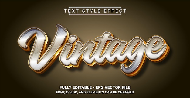 Golden Vintage Text Style Effect Editable Graphic Text Template