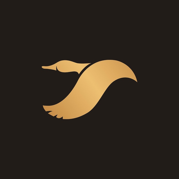 Golden waterfowl logo design template