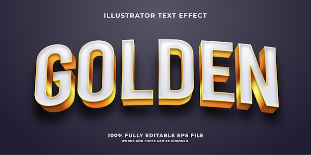 Golden And White Editable 3D Text Effect