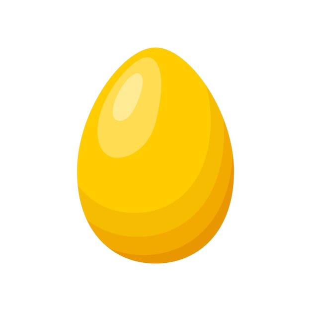 Golden whole chicken egg icon isolated on white background Gold eggshell Simple egg in flat style vector illustration for web and mobile design Concept business elements vector sign symbol