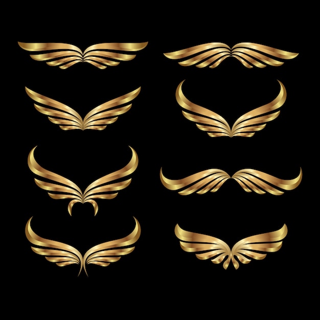 Golden wings logo template