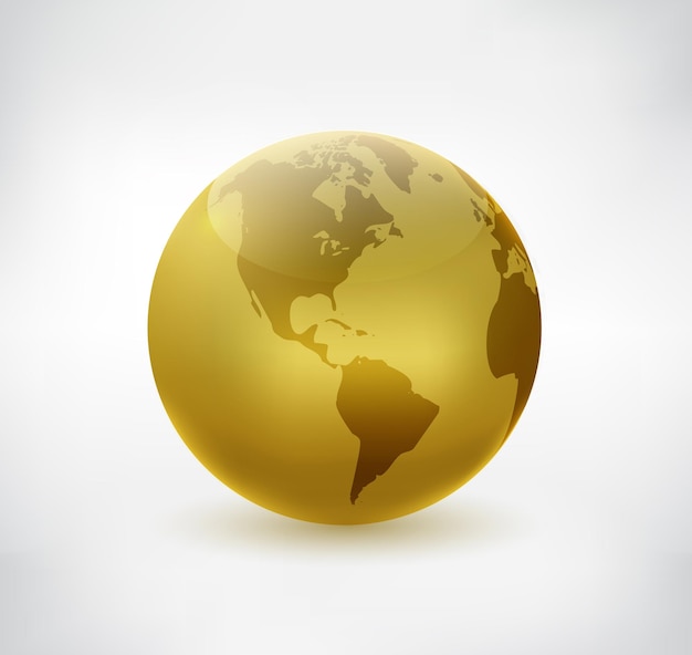 Golden world globe.