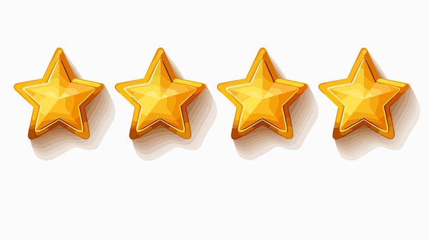 Golden Yellow Customer Satisfaction Rating Stars from 1 to 5