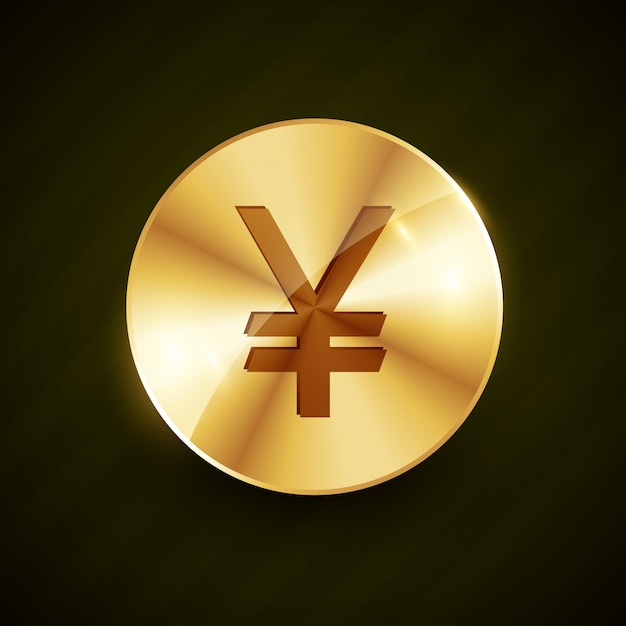 Golden yen symbol coin shiny  