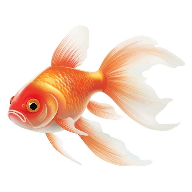 Goldfish figure body style white background