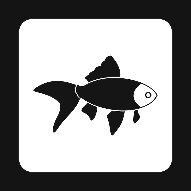 Goldfish icon in simple style isolated on white background Inhabitants aquatic environment symbol