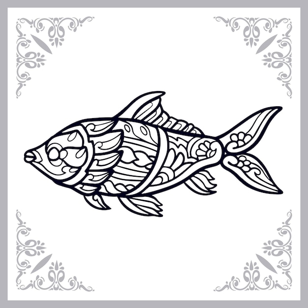 Goldfish zentangle arts isolated on white background