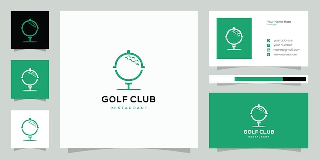 Golf ball and leaf logo design combination