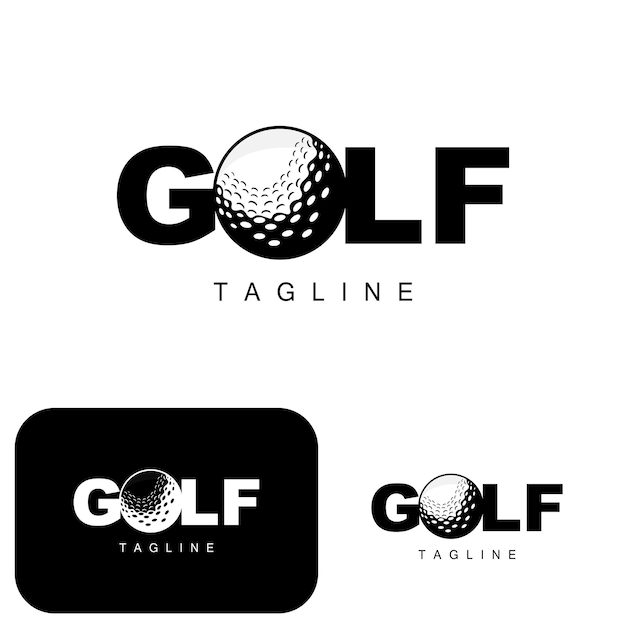 Golf Ball Logo Vector Stick Golf Outdoor Sports Game Discipline Design Icon Template