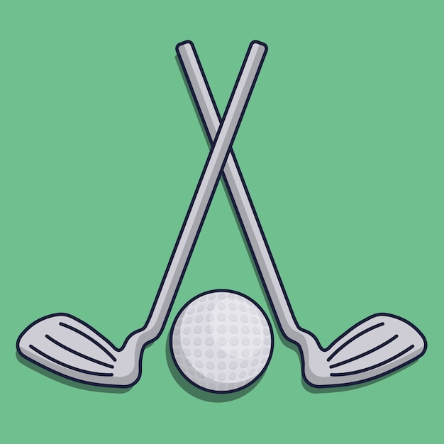 golf ball and stick icon 