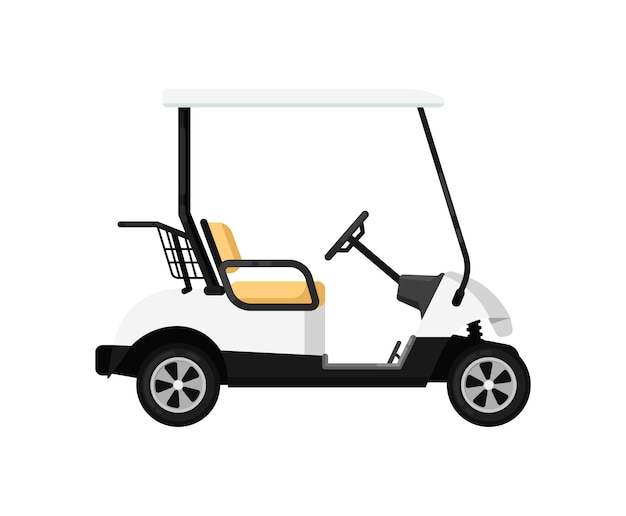 Golf car isolated icon in flat design