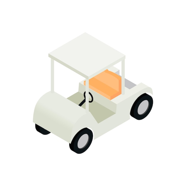 Golf car isometric 3d icon on a white background