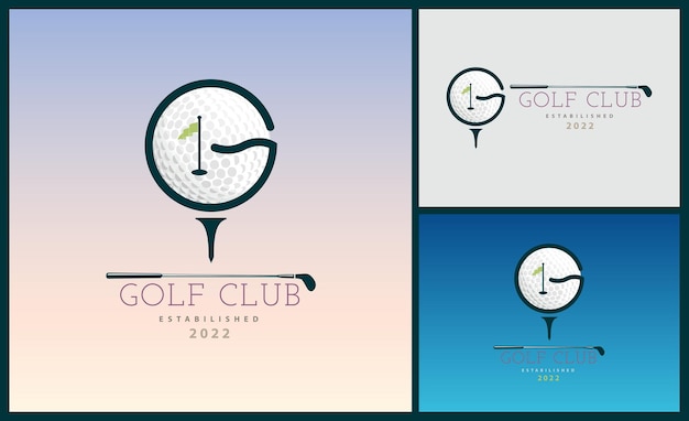 Golf club letter G logo design template vector for brand or company and other