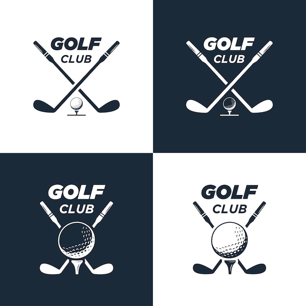 Vector golf club logo design collection modern minimal set template sports