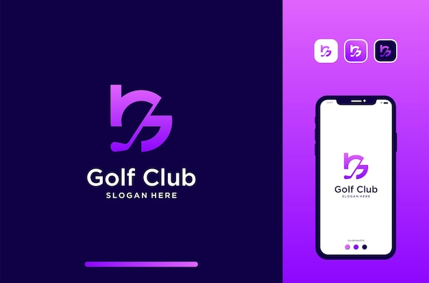 Golf club logo design with stick element