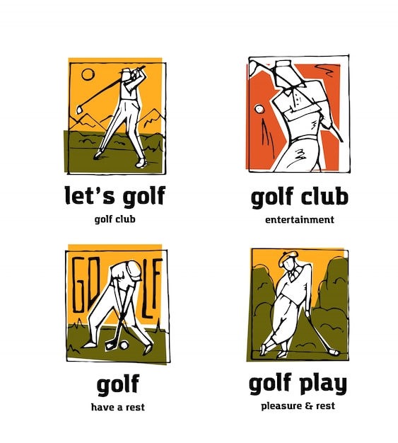 Golf club logo icons set.