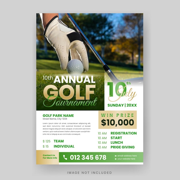 Golf Event Flyer Template Professional Golf Tournament Flyer with Abstract Shapes