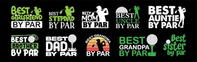 Golf Family T shirt Design Bundle Golfing shirt Vector Golf T shirt design Collection