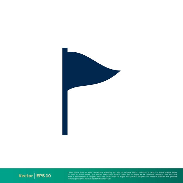 Golf Flag Icon Vector Logo Template Vector EPS 10