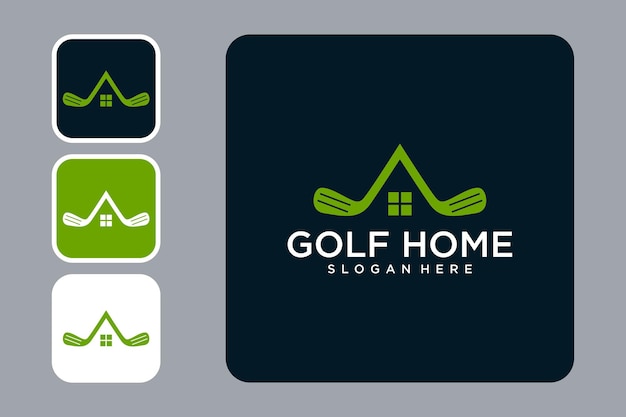 golf home logo design template