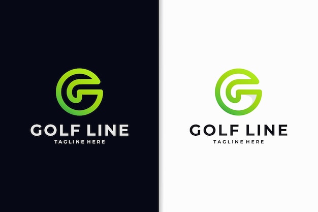 Golf letter G logo design in gradient line style