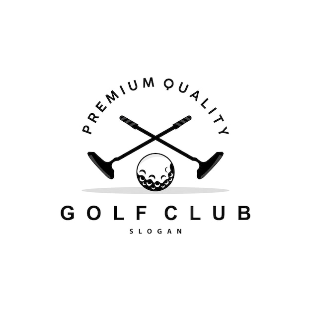 Golf Logo Ball Game Sport Club Team Golf Game Tournament Design Symbol Template Illustration