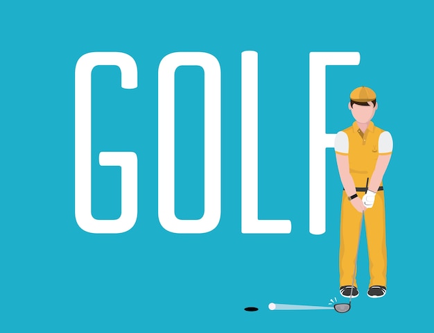 Golf male player with club