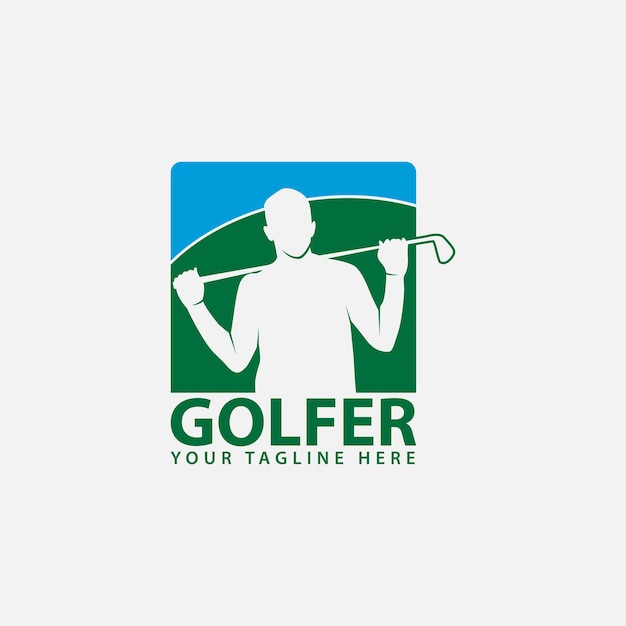 golf player logo design template