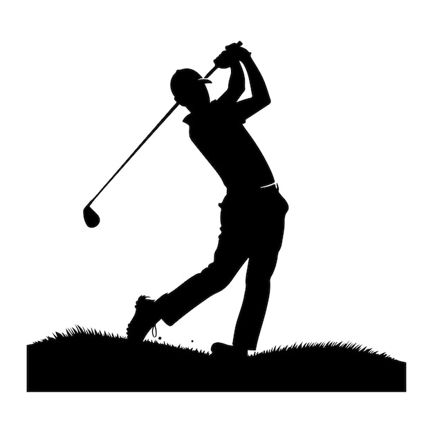 Vector golf player silhouettes