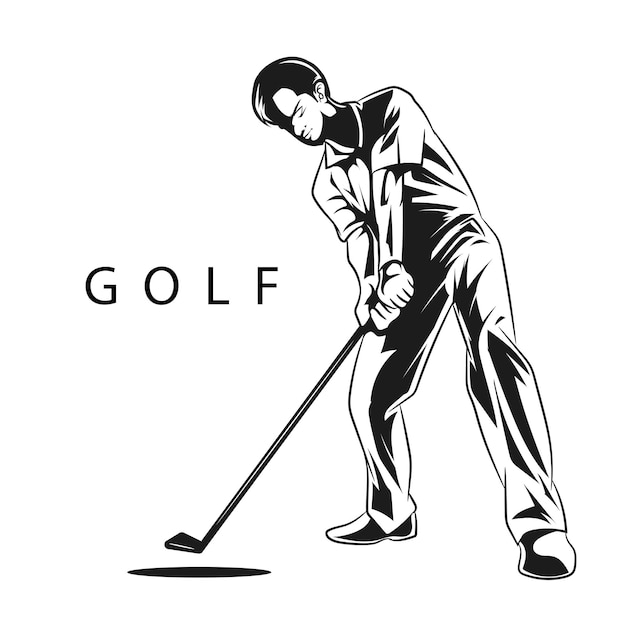 Golf swing shoot vector illustration on white background