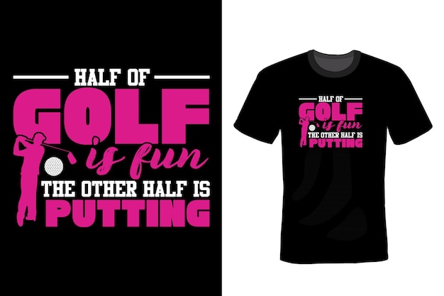 Golf T shirt design typography vintage