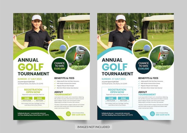 Golf Tournament Flyer Poster Design Template