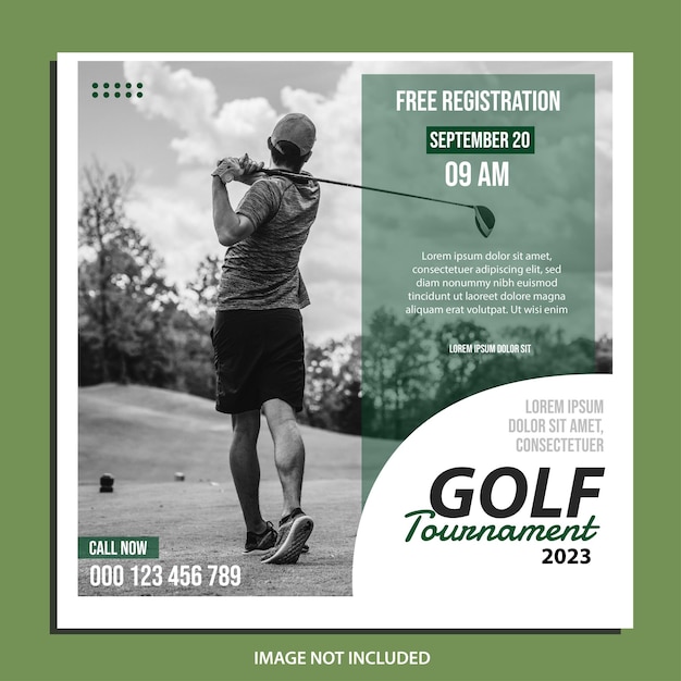 Golf tournament poster template flyer