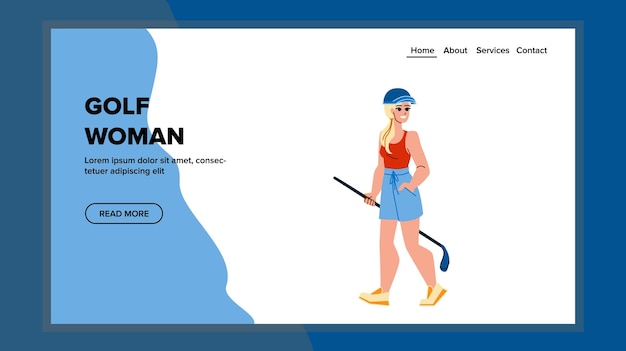 Golf woman vector