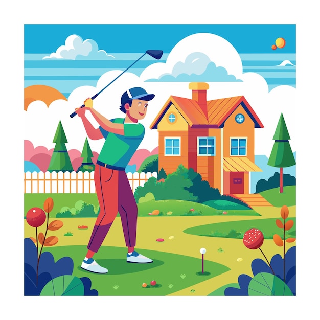 Golfer vector illustration