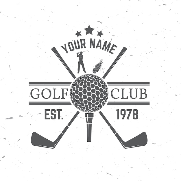 Golfing club concept with golf ball silhouette