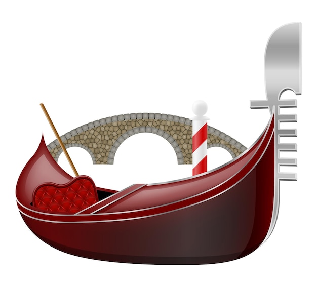 Gondola traditional italian boat in venice vector illustration