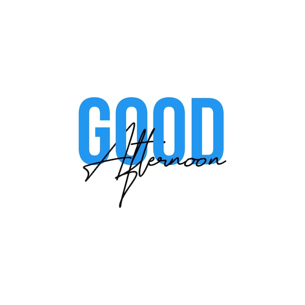 Good afternoon hand drawn vector phrase lettering typography. Hand drawn good Afternoon sign