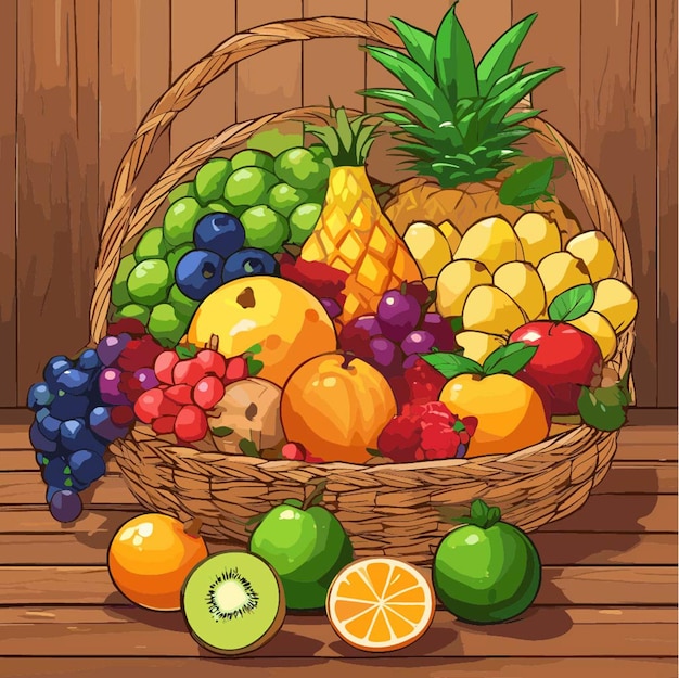 a good assortment of fruits