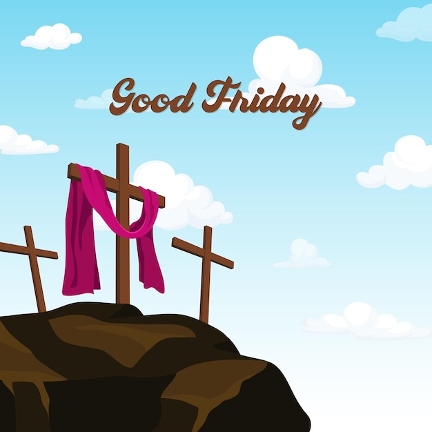 Good Friday banner and Poster Good Friday is a Christian holiday commemorating the crucifixion